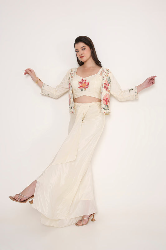 Contemporary Floral Bloom Indo-Western Co-ord Set