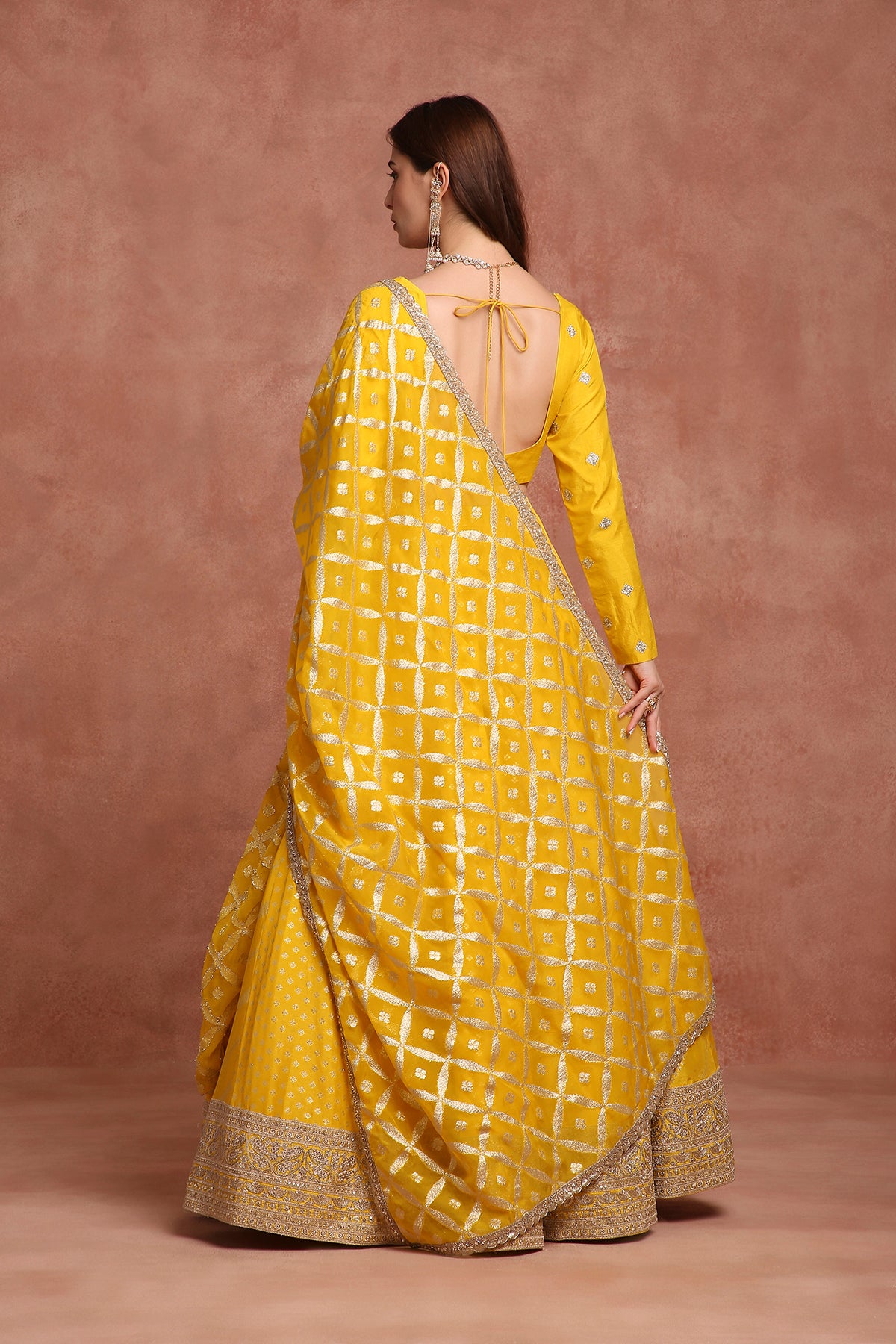 Radiant Mustard Yellow Haldi Lehenga Choli with Gota Patti & Mirror Work