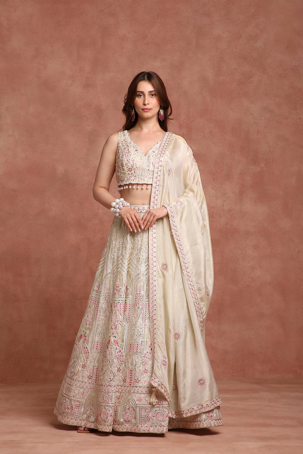 Designer Ivory Bridal Lehenga Choli