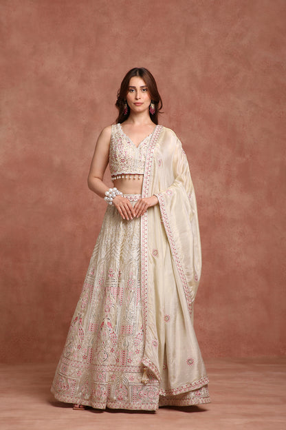 Designer Ivory Bridal Lehenga Choli