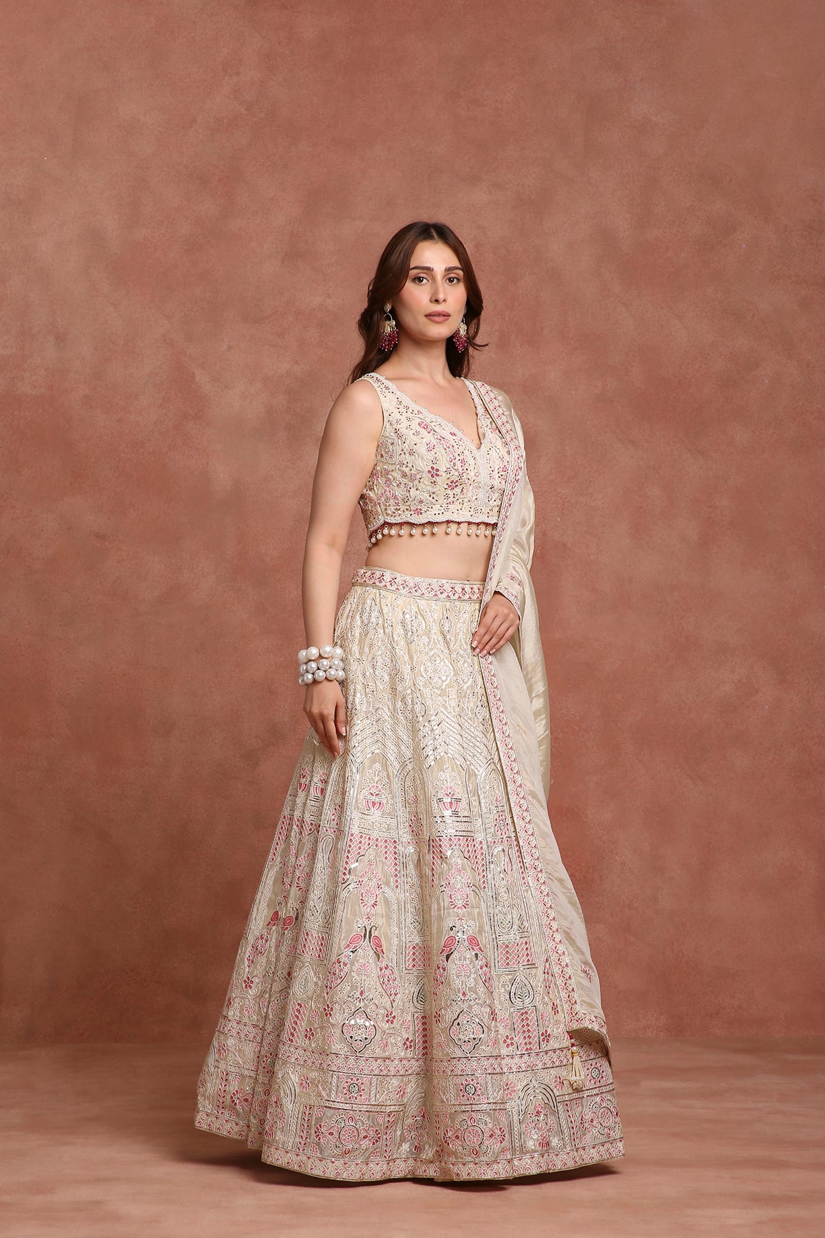 Designer Ivory Bridal Lehenga Choli