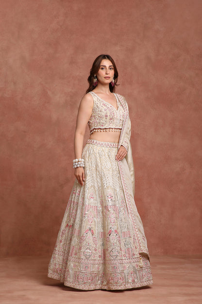 Designer Ivory Bridal Lehenga Choli