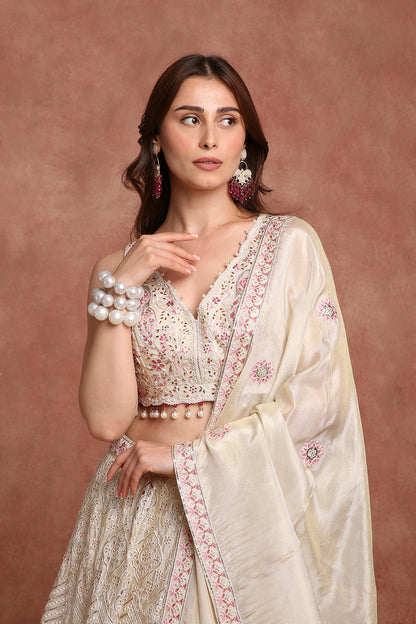 Designer Ivory Bridal Lehenga Choli