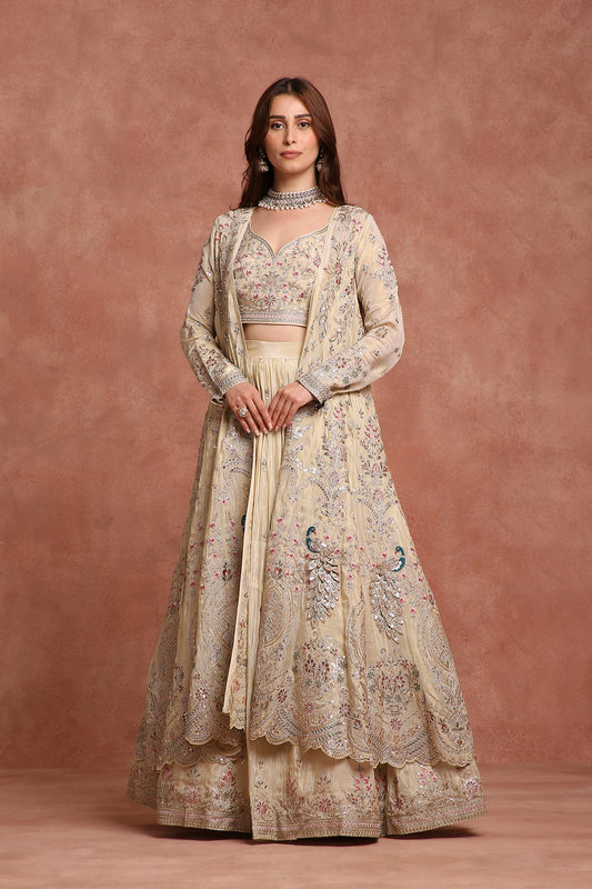 buy Indo-Western outfit for women with embroidered design and modern fusion style
