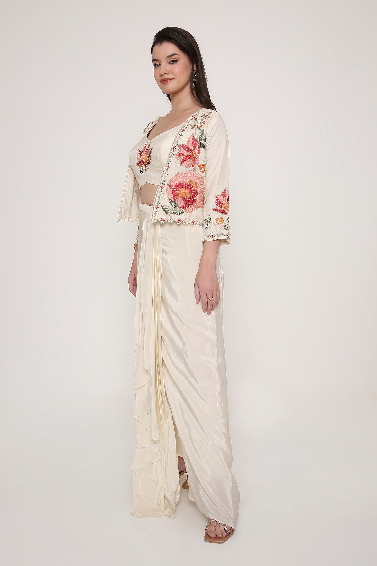 Contemporary Floral Bloom Indo-Western Co-ord Set