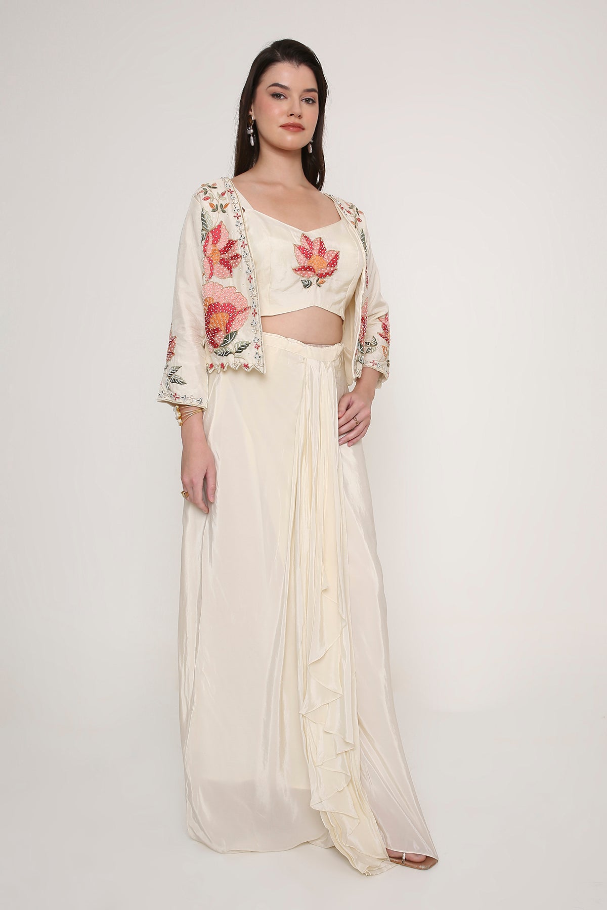 Contemporary Floral Bloom Indo-Western Co-ord Set