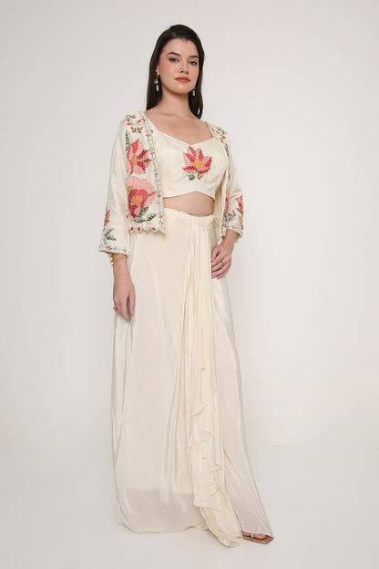 Contemporary Floral Bloom Indo-Western Co-ord Set