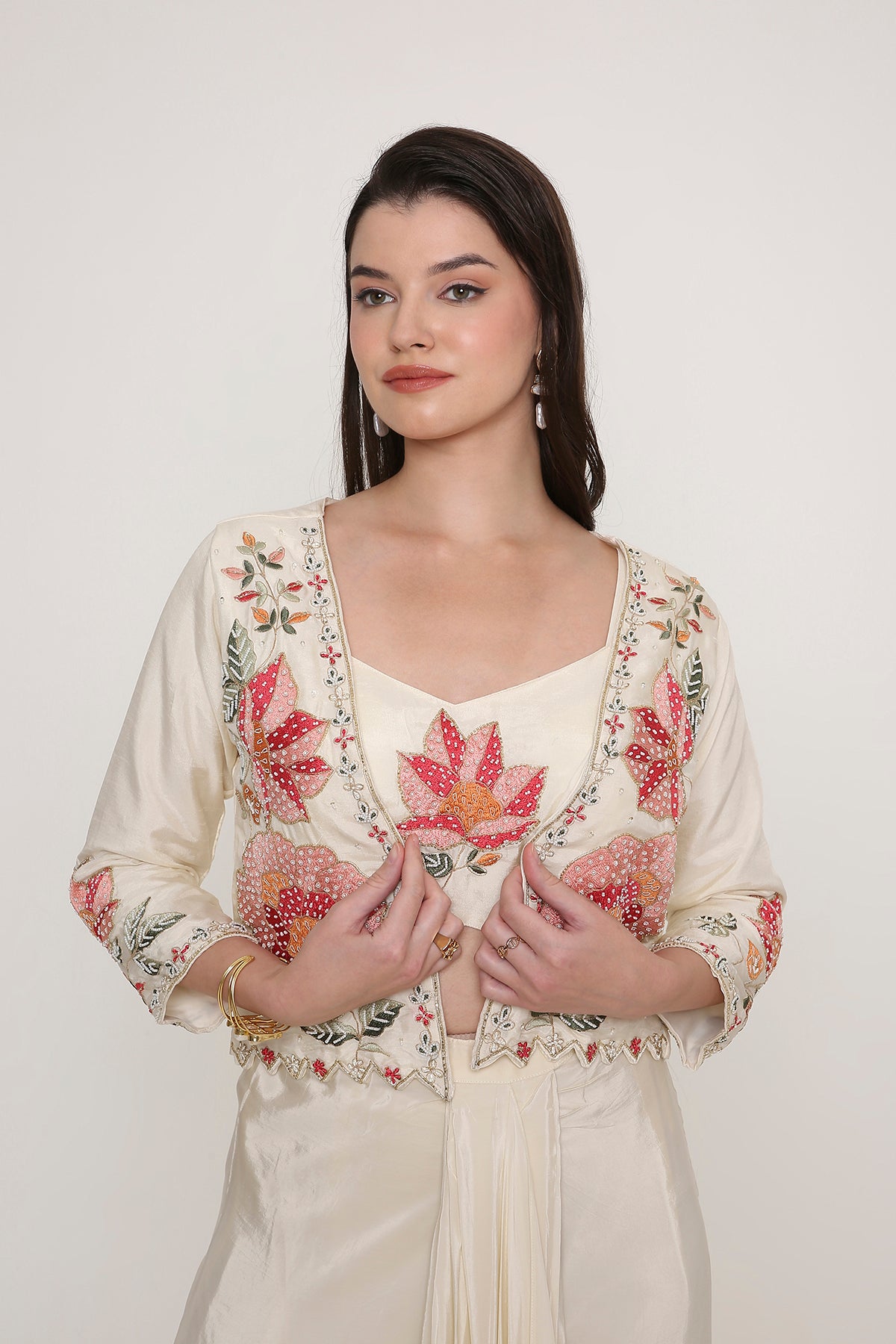 Contemporary Floral Bloom Indo-Western Co-ord Set