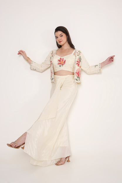 Contemporary Floral Bloom Indo-Western Co-ord Set
