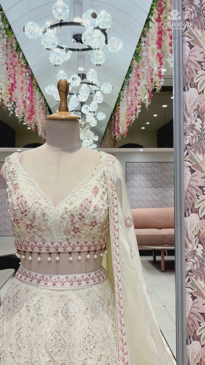 Designer Ivory Bridal Lehenga Choli